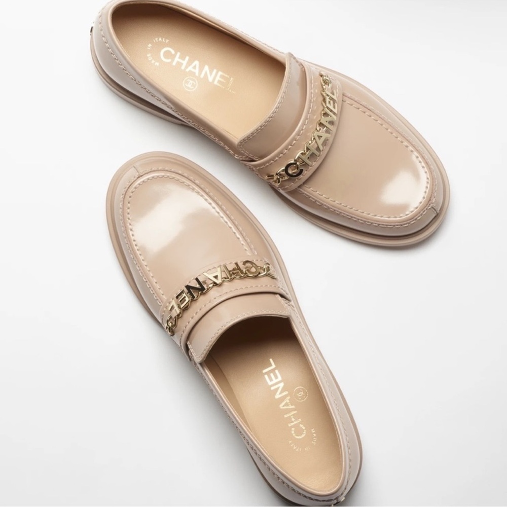 Chanel bonnie cream nude Clyde 20mm loafer flats (for size 9.5-10 feet size 41) - Picture 3 of 16